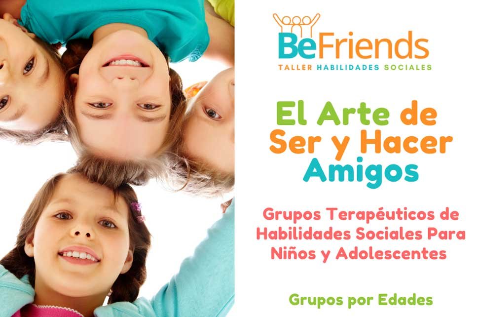 Grupo terapéutico BeFriend con niños y adolescentes en actividades lúdica